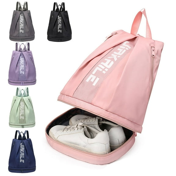 Soumake Backpack Gym Bag with Shoes Compartment Adjustable Shoulder Strap Zipper Closure Large Capacity Duffel Bag Portable Women Girl Outdoor Sports Travel Bag Sports Accessories