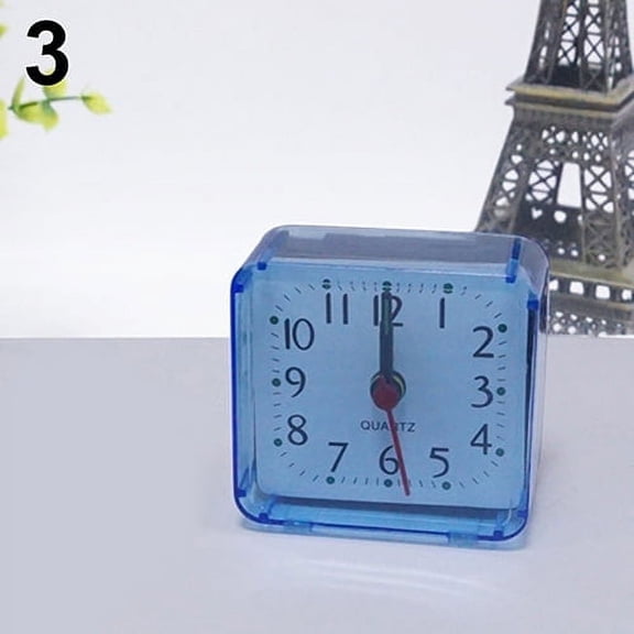 Soumake Bed Travel Mini Portable Compact Square Quartz Beep Table Silent Alarm Clock Household