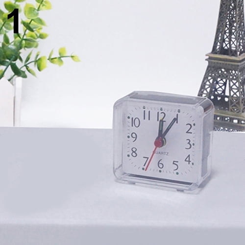 Soumake Bed Travel Mini Portable Compact Square Quartz Beep Table Silent Alarm Clock Household