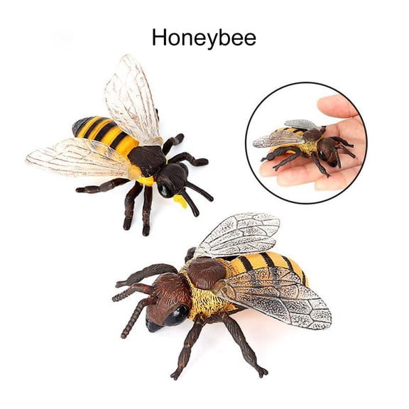 Soumake Bee Model Clear Texture Realistic Vivid Appearance Pvc Miniature Simulation Honeybee Animal Sculpture Home Decor Practical