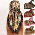 thumbnail image 1 of Soumake Big Cashew Flower Print Hair Scarf Sun Protection Imitation Silk Square Smooth Retro Neckerchief Scarf For Outdoor Fashion, 1 of 8