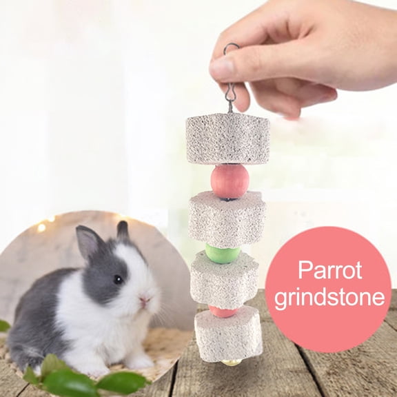 Soumake Bird Teeth Grinding Stone Stringed Wholesome Mineral Pet Teeth Cleaner for Hamster