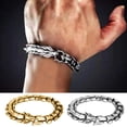 thumbnail image 1 of Soumake Bracelet Personality European And American Punk Style Retro Hip Hop Dragon Head Shape Men Bracelet for Daily Wear, 1 of 7