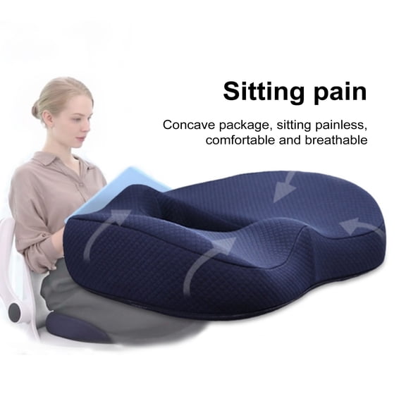 Soumake Buttocks Cushion Hemorrhoid Seat Pad Not Stuffy Tailbone Pressure Relief Memory Foam Support Back Pain Relief Slow Rebound Office Car Wheelchair Long Flights Seating