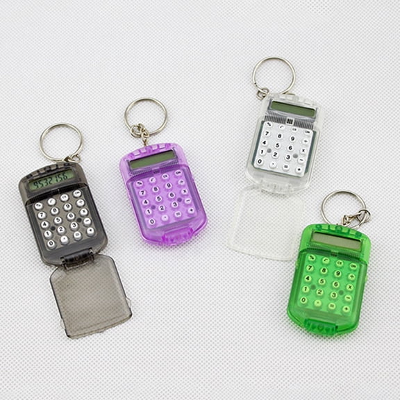 Soumake Calculator Creative Convenient Electronic Mini Calculator Bag Charm Keychain For School Practical