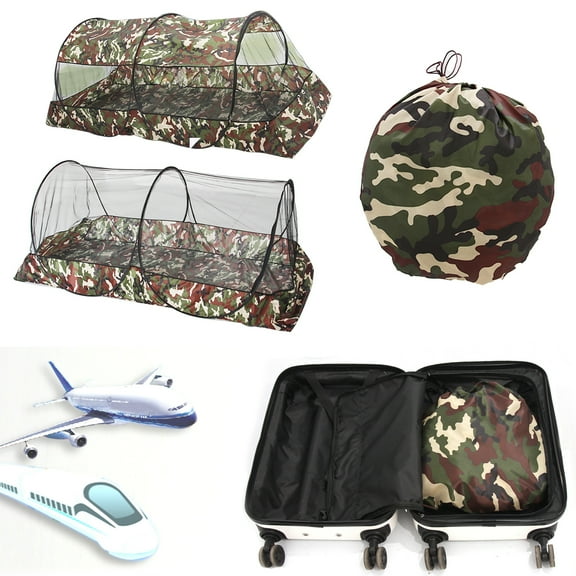 Soumake Camping Foldable Mesh Tent Single/Double Person Fly Waterproof Portable No Installation Outdoor Hiking Travel Climbing Backpacking Shelter Net Tent