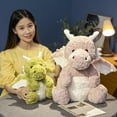 thumbnail image 1 of Soumake Cartoon Dinosaur Plush Doll 3D Horns & Wings Cute Flying Dragon Plushies Ornament Soft Stuffed Dinosaur Animal Pillow Toy Christmas New Year Gift for Kids Girls, 1 of 8