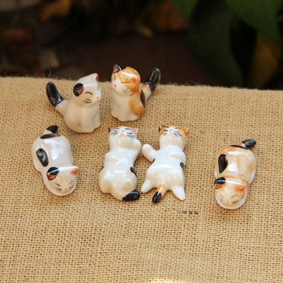 Soumake Chopsticks Holder Cat Shape Support Forks Ceramic Cartoon Animal Home Chopsticks Rest For Kitchen
