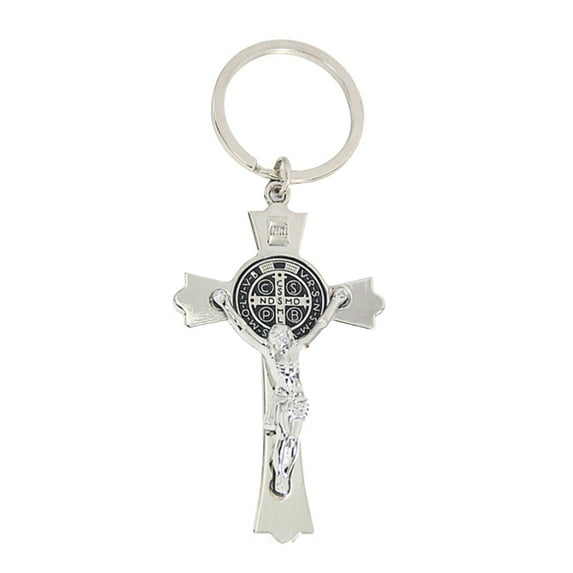 Soumake Crucifix Jesus Christ Religion Metal Key Chain Ring Holder Pendant Decor Gift