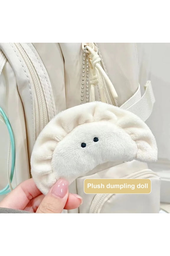 Cute Dumpling Plush Doll Keychain Pendant Soft Cotton Stuffed Chinese Food Doll Cartoon Dumpling Plush Toy Keyring Charm Backpack Hanging Decoration Plushies Gift For Kids Girls Practical