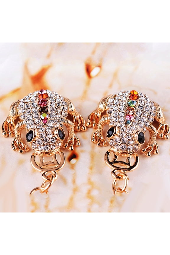 Cute Glitter Rhinestone Frog Animal Keyring Car Handbag Accessory Keychain Gift