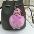 thumbnail image 1 of Soumake Doll Keychains Fluffy Sleeping Baby Multi-colored Knitted Hat Wear Baby Key Ring for Women, 1 of 8