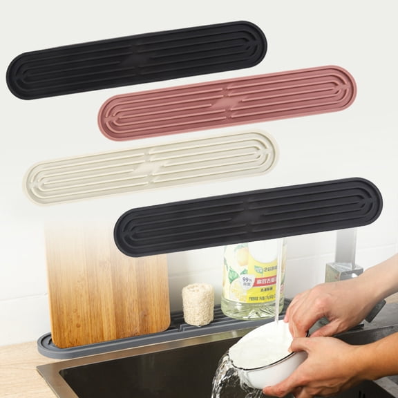 Soumake Drain Mat Flexible Silicone Sink Drain Pad Anti Slip Silicone Countertop Mat For Home Kitchen