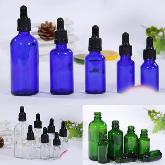 Soumake Dropper Bottle Empty Excellent Sealing Glass Refillable Storage Bottle with Dropper for Aromatherapy