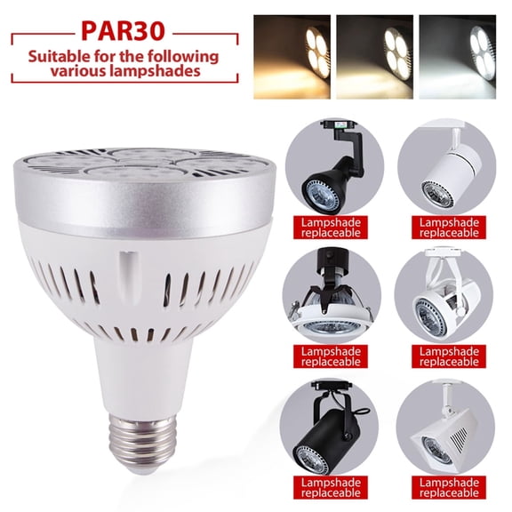 Soumake E27 35W P30 Par30 Led Bulb Light Super Bright Spotlight Lamp For Home Studio Practical
