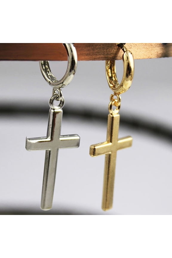 Earrings Exquisite Fadeless Alloy Smooth Surface Cross Shape Women Jewelry For Party Fashion
