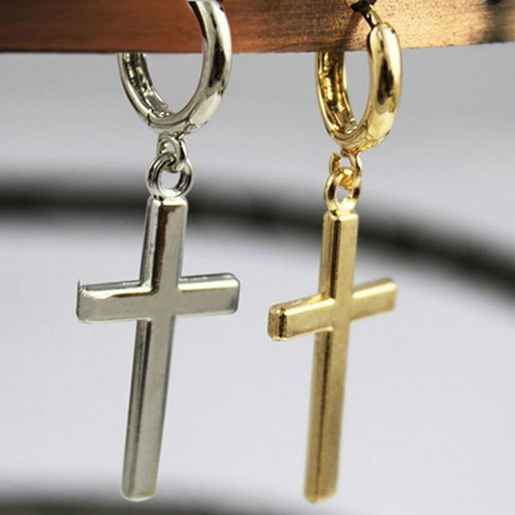 Soumake Earrings Exquisite Fadeless Alloy Smooth Surface Cross Shape Women Jewelry For Party Fashion
