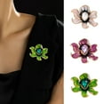 thumbnail image 1 of Soumake Elegant Peony Flower Shape Brooch Luxury Rhinestones Faux Crystal Inlaid Pin Overcoat Cardigan Enamel Badge Coat Accessories, 1 of 7