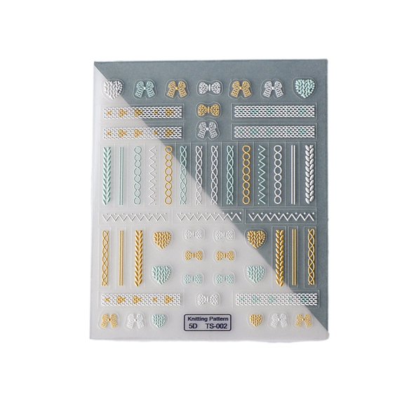 Soumake Embossed Nail Art Stickers – Creative 5D Wool Yarn Pattern Decals for Exquisite DIY Manicure Designs