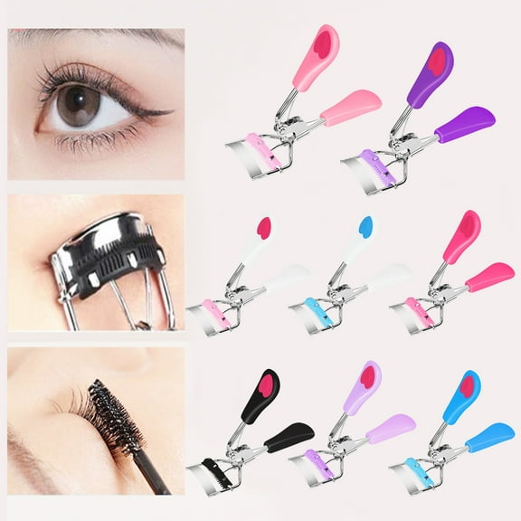 Soumake Eyelash Curler Long Lasting Curl Super Wide-angle Curvature Peach Heart Fan Shape Eyelash Lifter with Comb Make Up Supply