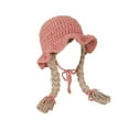 thumbnail image 1 of Soumake Fashion Baby Girls Braided Wig Chin Strap Knitted Cap Bucket Hat Photo Prop, 1 of 4