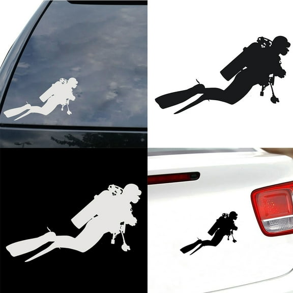 Soumake Fashion Scuba Diver Reflective Car Vehicle Body Window Decals Sticker Decor