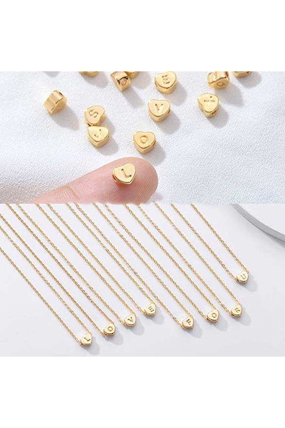 Fashion Women Letter Heart Pendant Titanium Steel Chain Necklace Jewelry Gift