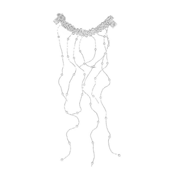 Soumake Faux Pearl Hair Comb Tassel Handmade Bridal Beads Fringe Headband Wedding Bride Headpiece Women Jewelry Hair Accessories