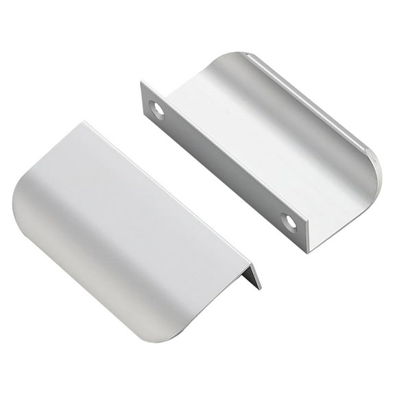 Soumake Finger Pull Cabinet Handle Rustproof Polished Surface Rounded Edge Finger Cabinet Pull Concealed Handle Practical