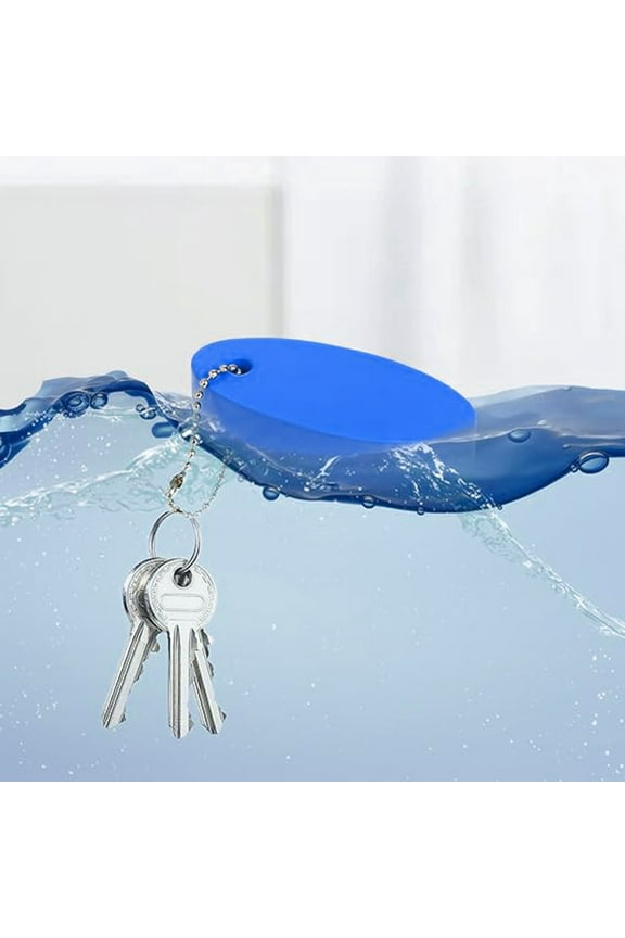 Floating Keyring Waterproof Vinyl Foam Bright Color Oval Float Key Rings Pendant Lightweight Easy Identification Buoy Key Chain For Boating Fishing Surfing Sailing Kayak