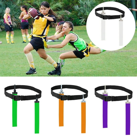 Soumake Football Waist Flag Bright Color Tear-resistant Adjustable Competition Training PVC American Soccer Waist Flag for Sports