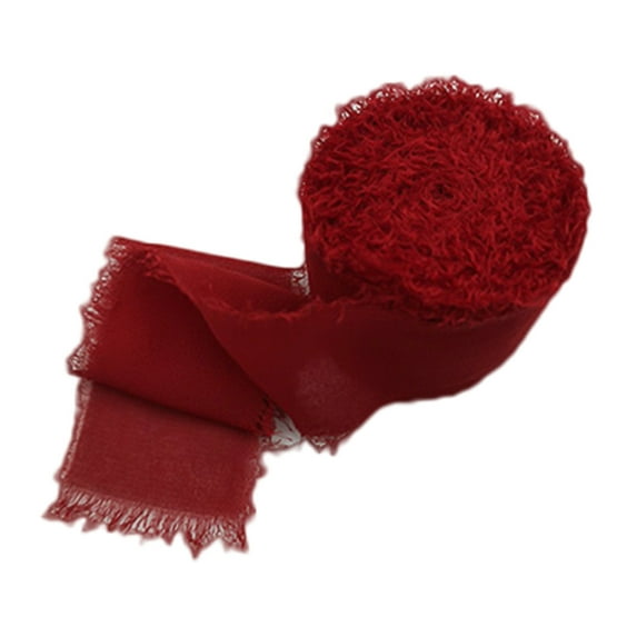 Soumake Frayed Edged Wrinkle Chiffon Silk Ribbon Wedding Flower Bouquet Wrap Decor Prop