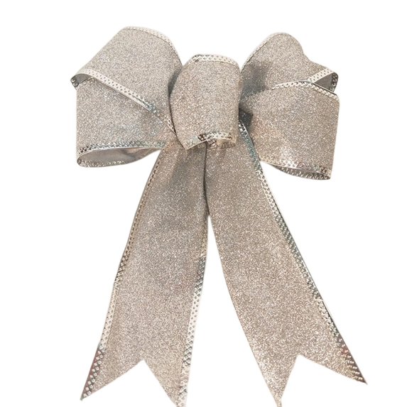 Soumake Frosted Shiny Wired Tied DIY Christmas Bow Xmas Tree Ribbon Bowknot Pendant Gift Box Decor Party Supplies