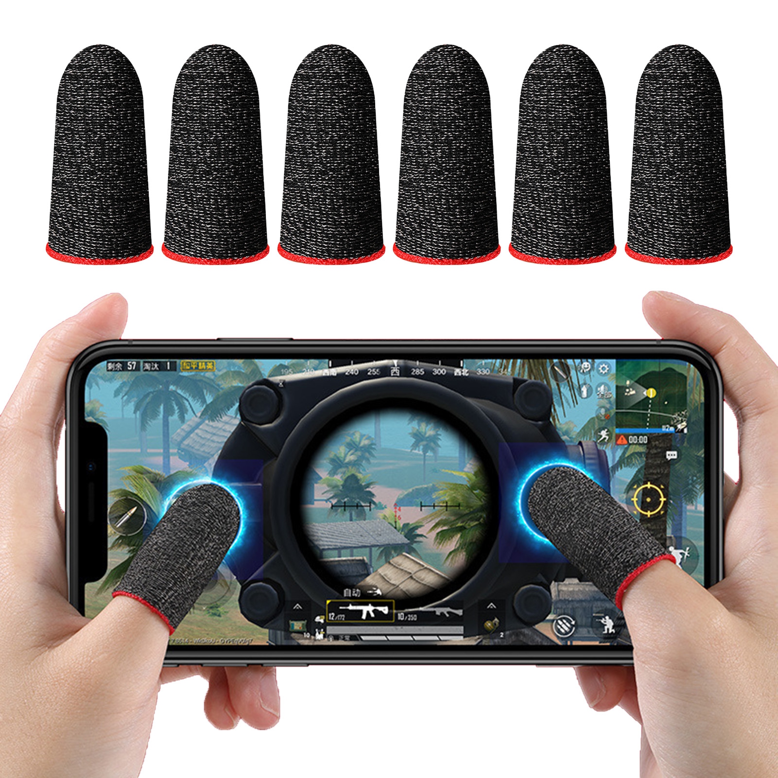2 Paia Di Guanti Per Gaming Mobile – Fibra D'Argento Conduttiva, Traspiranti E Lavabili Per PUBG E Fortnite