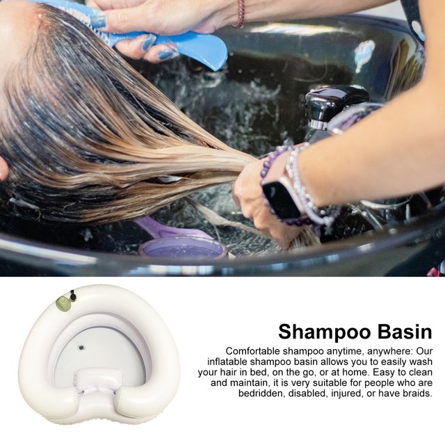 Soumake Inflatable Hair Washing Basin Portable Shampoo Basin with Wide