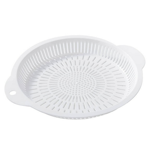 Soumake Kitchen Round Drain Tray Plate With Dual Handles Food Grade Large Capacity Multifunctional Vegetable Fruits Drainage Plate Strainer Colander Basket