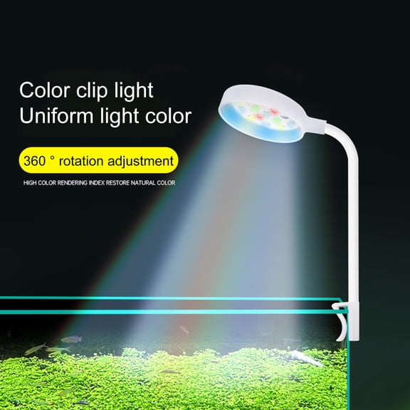 Soumake Led Aquarium Light 360 Degree Adjustable Simple Operation Waterproof Universal Tube Clip Fish Tanks Lamp Practical