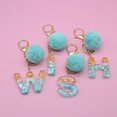 thumbnail image 1 of Soumake Letter Pendant Plush Ball Key Chain Resin Sequin Buckle Keyring Holder Charm Decoration, 1 of 8