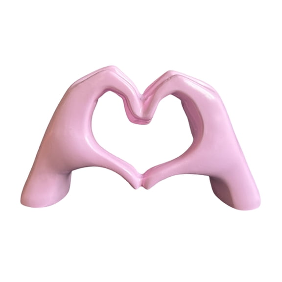 Soumake Love Heart Hand Figurine Heart-shaped Gesture Resin Statue Sculpture Home Office Wedding Party Desktop Decoration Ornament