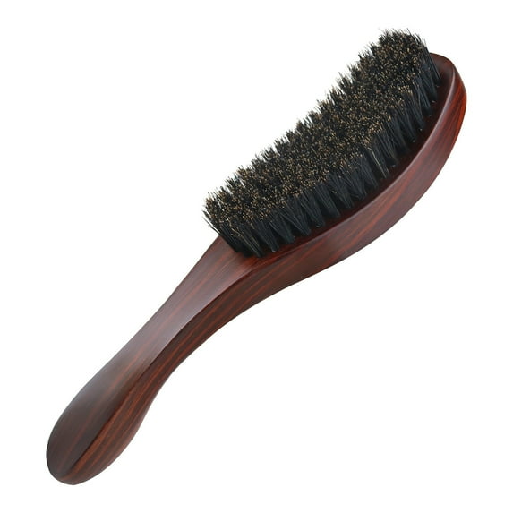 Soumake Men Beard Brush with Ergonomic Handle Nylon Boar Bristle Curved Wave Beard Straightener Brush Home Salon Men Mustache Grooming Styling Tools