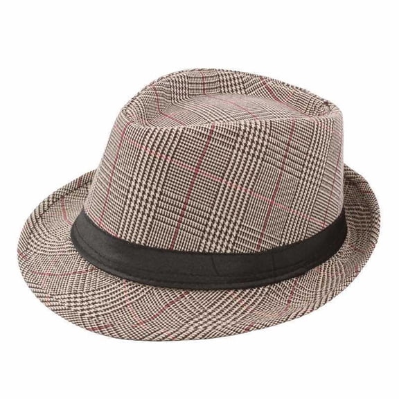 Soumake Men Hat Vintage Retro Lightweight Portable Washable English Stylish Classic Plaid Sunshade Anti-UV Daily Hat for Daily Wear