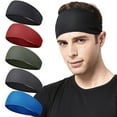 thumbnail image 1 of Soumake Men Sports Headband Moisture Wicking Wide Workout Headband Quick Drying Solid Color Running Cycling Sweatband Headband Fashion, 1 of 8