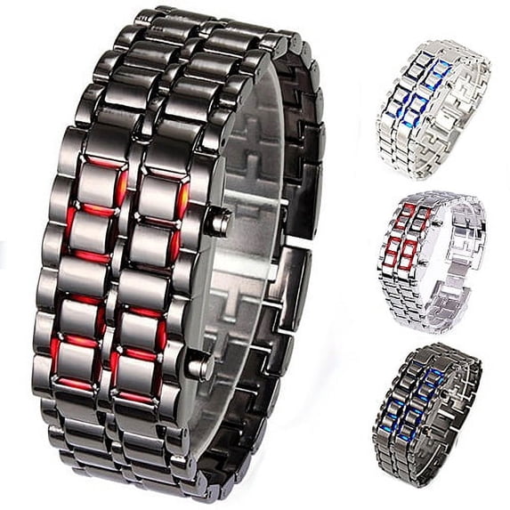 Soumake Men's Women's Stainless Steel LED Digital Quartz Bracelet Watch Wristwatch
