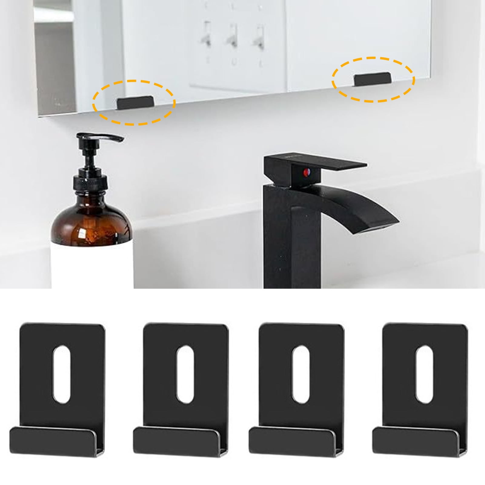 Soumake Metal Mirror Clips Wide Channel Mirror Hanger Clip Kit ...