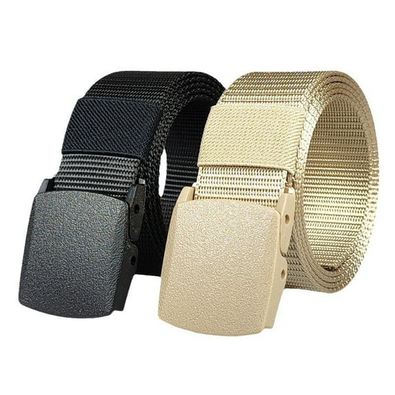 Soumake Metal-free Nylon Belt Men Weaving Strap Holeless Adjustable Design Waistband Hiking Running Firefighter Belt Costume Accessories