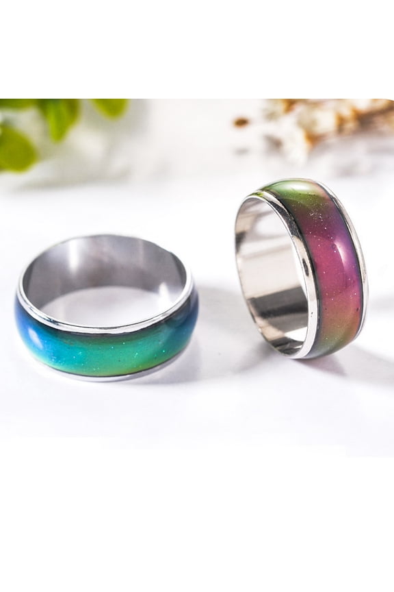 Mood Ring Romantic Temperature Control Stainless Steel Color Changing Gift for Couple Gifts