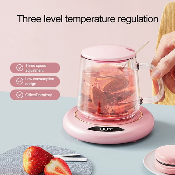Soumake Mug Warmer Electric Coffee Cup Heated Coaster with 3-Temp Settings Waterproof USB Plug-Play Water Cup Heating Pad