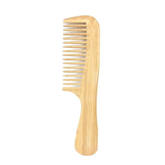 Soumake Natural Bamboo Wide-Tooth Hair Comb – Anti-Static Afro Fork Comb for Detangling, Scalp Stimulation & Hair Growth