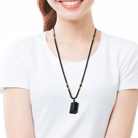 Soumake Natural Tourmaline Pendant Stone Single Circle Sweater Chain Necklace Jewelry