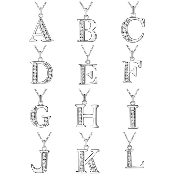 Soumake Necklace Popular Silver Plating Copper English Letters Rhinestone Pendant Chain For Party Fashion